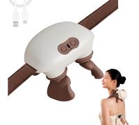Putextile Neck Massager,Massage Neck,Real Hands Massager,Kneading Massager N4,Tissue Shiatsu Electric Massage Master for Shoulder,Rechargeable USB-C, for Necks, Back (Beige)