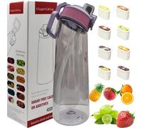 Putextile Water Bottle with 1 Flavor Capsule, 2.0 Upgraded Version, 700ml, BPA Free, for Gym and Outdoor Activities (Color F + 1 Random POD)