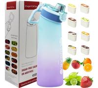 Putextile Water Bottle with 1 Flavor Capsule, 2.0 Upgraded Version, 700ml, BPA Free, for Gym and Outdoor Activities (Color A + 1 Random POD)