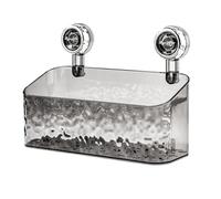 Puthernm 1PCs Suction Cup Storage Box Bathroom Non Perforated Wall Mounted Organizing and Storage Box Transparent-Gray,L