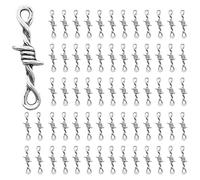 Puthernm 200Pcs Gothic Barbed Wire Thorns, Silver Metal Thorns Pendant Accessories, Vintage Metal Connector Charms