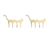 Puthernm 2X Metal Music Book Clip Cat-Shaped Music Sheet Music Clip Outdoor Performance, Notes, Book, Piano, Guitar (Gold)