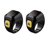 Puthernm 2X Smart Ring Bluetooth Electronic Finger Counter Worship Time Reminder Count Prayer Finger Ring Counter 18mm Black