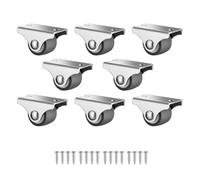 Puthernm Mini Fixed Caster Wheels,Low Profile Small Casters with Screws, Silent Rubber Rigid Caster Wheels for Furniture 8 Pack