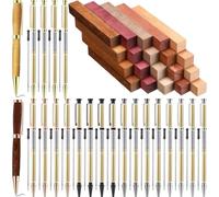 Puthernm Package Woodturning Pen Kits 30 Sets 7mm Slimline Pens Kits for Lathe Turning Crafts Project Supplies Starterpackage