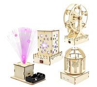 Puthernm Wooden Building Toys 3D Puzzles Music Box Christmas Birthday Crafts Gift for Boys Girls