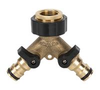 Puthernm Y-Type 4-Way Brass Plastic Garden Hose Splitter 3/4 Inch Watering Connector Distributor 1PC for Outdoor Tap Faucet Adapter