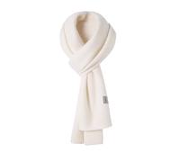 PuTian 100% Merino Wool Scarf for Men & Women Soft Warm Breathable Thermal Knitted Neck Warmer for Winter Cold Weather, Creamy White, 13’’x71’’