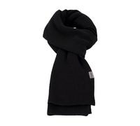 PuTian 100% Merino Wool Scarf for Men & Women Soft Warm Breathable Thermal Knitted Neck Warmer for Winter Cold Weather, Black, 13’’x71’’