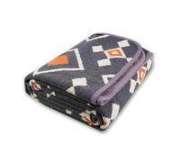 PuTian Merino Wool Blanket 221 x 160 cm Thick Warm Soft Large Bed Throw Ideal for Camping Outdoor Travel Car Couch All Seasons Grey Chcek