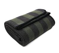 PuTian Merino Wool Blanket - 63" x 51" Thick Warm Soft Twin Bed Throw - Great for Camping, Outdoors, Travel, Car, Couch, All Seasons Green Stripe