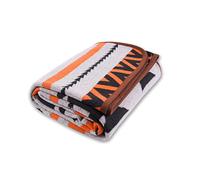 PuTian Merino Wool Blanket - Warm, Thick, Washable, 221 x 160 cm - Large Throw for Outdoor, Camping, Sofa, Bed, Travel - Super Soft Wool Blanket (Fire Grey Stripe)