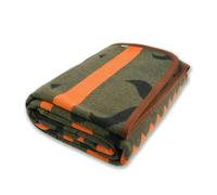 PuTian Merino Wool Blanket - Warm, Thick, Washable, 87" x 63" Large Throw for Outdoors, Camping,Couch, Bed, Travel - Super Soft Wool Blanket (Striped Fire Green)