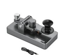 Putikeeg Classical Mini Morse Code Key Telegraph Key Morse Code Single Paddle Key Aluminum Alloy Mini-Key Morse Finger CW Portable Straight Key Morse Practice Key - Space Gray
