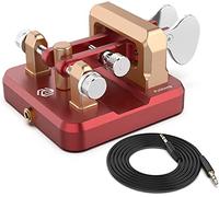 Putikeeg CW Morse Button, Telegraph Button, Amateur Radio CW Button, Morse Code Machine, Telegram Keyboard, Morse Code Transmitter, CW Buttons Double Lever (Red/Gold)