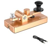 Putikeeg Mini CW Morse Key Double Paddle Morse Code Keyer in Aluminium Alloy for Morse Practise Beginner CW Telegraph Shortwave Radio 9,5×4,7×4,3cm