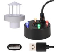 Putiqcher Mist Maker, Splash Guard Float USB Port 4 Color LED Lights Mini Mister Fog Machine, Fountain Water Fogger Atomizer Black