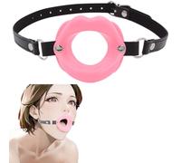 PUTISHU Mouth Opener Sex Toys Silicone Mouth SM Mouth Lips Fetish SM Adjustable Lather Mouth Plug Slave Bondage Restraints Sexy Oral Open Mouth Toys(Pink)