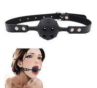 PUTISHU Soft Silicone Ball Gag Mouth Opener Plug Adjustable Size Open Breathable Chew Open Mouth Ball Domination Fetish Fantasy for Couples