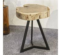 putnam small wooden end table in oak and black