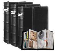 PUTNATRUE CD DVD Storage Binder 3 Pack, Holds 168 Discs and 84 Booklets with Tag Slots, Portable Media Disc Organizer for Blu ray, Music, Video Games, Home Collection and Car (White Pages)