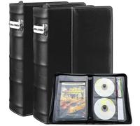 PUTNATRUE DVD CD Storage Binder - 112 Discs Holder with Label Slots & Cover Pockets, Black Media Organizer for Home Collection, Car Travel, Blu-ray & Game Discs