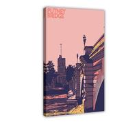 Putney Bridge on The River Thames, London Canvas Poster Bedroom Decor Landscape Office Room Decor Gift 08x12inch(20x30cm)