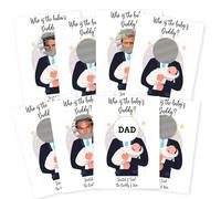 Putocopic 40 PCS Cute Baby Shower Games for Who is the Daddy Scratch Card, Great Party Icebreak Game Ideas for Baby Shower, Black