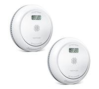 Putogesafe Smoke-CO Detector with LCD Display, Combined Smoke and Carbon Monoxide Detector with Replaceable Battery, 2-in-1 Smoke Detector, 10 Years Lifetime, GS888, 2 pack