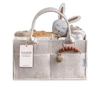 PUTSKA Baby Nappy Caddy Organiser, Felt Nursery Basket, Mocha, Large