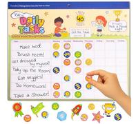 PUTSKA Behaviour Reward Chart for Kids - Includes 26 Chore Charts & 1528 Stickers - Magnetic Chore Chart for Multiple Kids at Home to Build Responsibility & Positive Habits (Reward Chart)