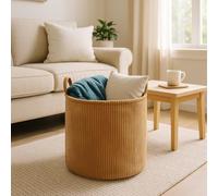 PUTSKA Laundry Basket - Blanket Basket for organising, Décor and Toys, Clothes Hamper - Perfect for Baby and Kids Room, Nursery, Bedroom, Bathroom, Living Room - Large, Brown