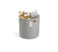 PUTSKA Laundry Basket Hamper - Blanket Fleece Basket for organizing, Décor and Toys, Clothes Hamper - Perfect for Baby and Kids Room, Nursery, Bedroom, Bathroom, Living Room - L, Grey