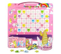 PUTSKA Potty Training Reward Chart for Girls with 35 Reusable Stickers - Potty Chart for Toddlers Girls - Reward Chart for Kids for Toilet Success - Unicorn