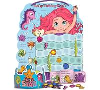PUTSKA Potty Training Reward Chart for Girls with 35 Reusable Stickers - Potty Chart for Toddlers Girls - Reward Chart for Kids for Toilet Success - Mermaid