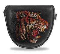 Putter Cover Mallet with Strong Magnetic Closure, Wootfairy Golf Club Cover Waterproof Leather Putter Head Cover Golf Headcovers Compatible with Taylormade Odyssey and More Brand (Tiger)