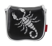 Putter Head Cover Durable Protective Golf Club Storage Bag with Soft Plush Interior Embroidery Pattern for Indoor Outdoor Use Square PU Material (Black)