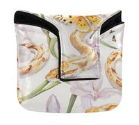 Putter Head Cover for Mallet Magnetic Closure Golf Gifts for Most Brand Waterproof PU Leather Aesthetic Corn Snake Reptile White