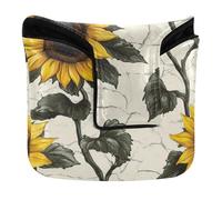 Putter Head Cover for Mallet Magnetic Closure Putters Headcovers for Mallet Square PU Leather Aesthetic Sunflower Wasteland Style