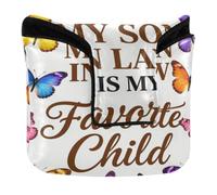 Putter Head Cover for Mallet Magnetic Golf Putter Headcover for Mallet Square Waterproof PU Leather My Son-in-Law is My Favorite Child Butterfly Family