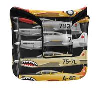 Putter Head Cover for Mallet with Magnetic Closure Golf Putter Headcovers for Mallets and Square PU Leather Airplane Black