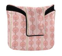 Putter Head Cover for Mallet with Magnetic Closure Golf Putters Headcovers for Most Brand PU Leather Waterproof Blush Pink Plumeria Floral Print