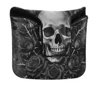 Putter Head Cover for Mallet with Magnetic Closure Moody Gothic Skull
