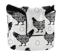 Putter Head Cover for Mallet with Magnetic Closure Putter Headcovers for Mallets and Square PU Leather Waterproof Chickens Lay Devil Egg White