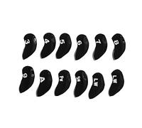 Putter Head Covers Golf Club Headcovers Neoprene Protective Jacket Soft Durable for Training Daily Use 12Pcs Set with Digital Tokens Colorful Design 14x7cm (Black)