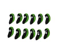 Putter Head Covers Golf Club Headcovers Neoprene Protective Jacket Soft Durable for Training Daily Use 12Pcs Set with Digital Tokens Colorful Design 14x7cm (Green)