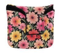 Putter Mallet Cover Magnetic Closure Putter Headcovers for Most Brand PU Leather Waterproof Vibrant Sunflower and Floral