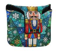 Putter Mallet Cover Nutcracker Soldier Christmas | with Magnetic Closure Putters Headcover for Mallet Square PU Leather Waterproof