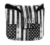 Putter Mallet Cover with Magnetic Closure Golf Putter Headcovers for Men and Women Waterproof PU Leather Dad Ever American Flag