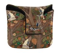 Putter Mallet Cover with Magnetic Closure Putter Headcovers for Mallet Square PU Leather Duck Hunting Mallard Waterfowl Autumn Forests